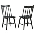 Furniture City Houma - Coaster - Middleton Solid Wood Dining Side Chair Black (Set of 2) - 108546BLK