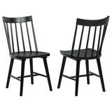 Furniture City Houma - Coaster - Middleton Solid Wood Dining Side Chair Black (Set of 2) - 108546BLK