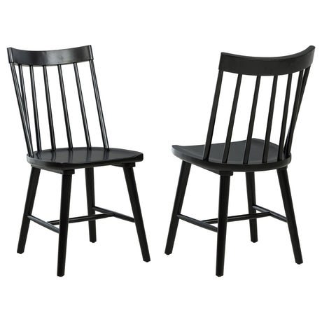 Furniture City Houma - Coaster - Middleton Solid Wood Dining Side Chair Black (Set of 2) - 108546BLK