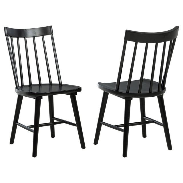 Furniture City Houma - Coaster - Middleton Solid Wood Dining Side Chair Black (Set of 2) - 108546BLK