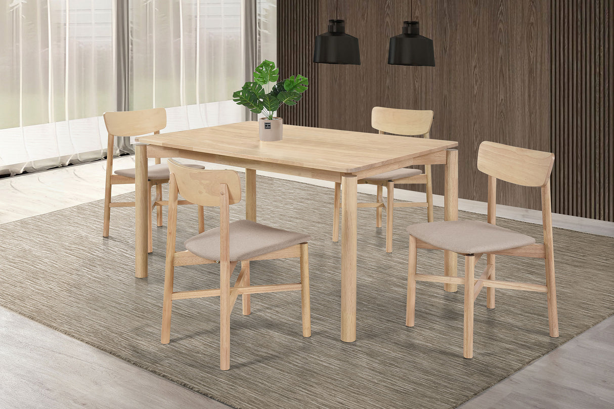 Furniture City Houma - Coaster - Parkridge 5-piece 59-inch Wood Dining Set White Washed - 108551-S5