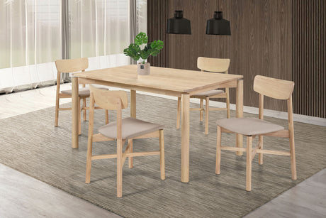 Furniture City Houma - Coaster - Parkridge 5-piece 59-inch Wood Dining Set White Washed - 108551-S5