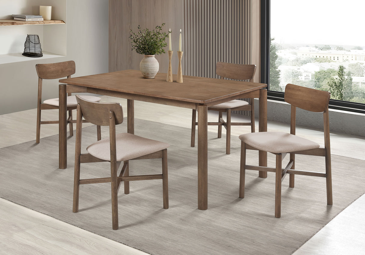 Furniture City Houma - Coaster - Parkridge 5-piece 59-inch Wood Dining Set Natural Walnut - 108561-S5