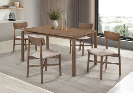 Furniture City Houma - Coaster - Parkridge 5-piece 59-inch Wood Dining Set Natural Walnut - 108561-S5