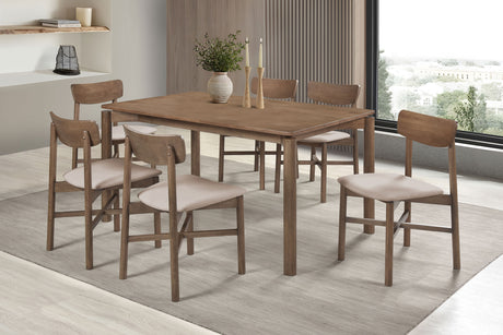 Furniture City Houma - Coaster - Parkridge 7-piece 59-inch Wood Dining Set Natural Walnut - 108561-S7