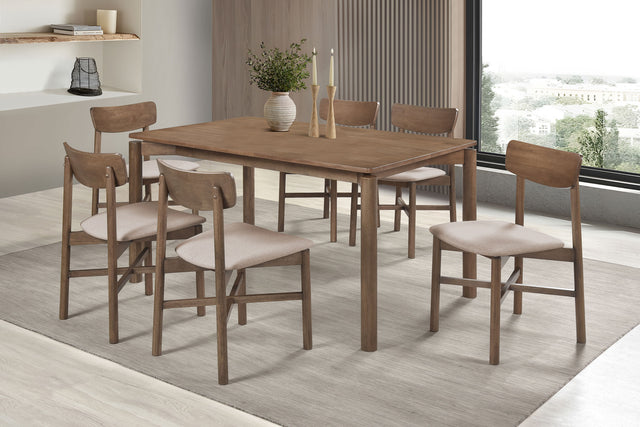Furniture City Houma - Coaster - Parkridge 7-piece 59-inch Wood Dining Set Natural Walnut - 108561-S7