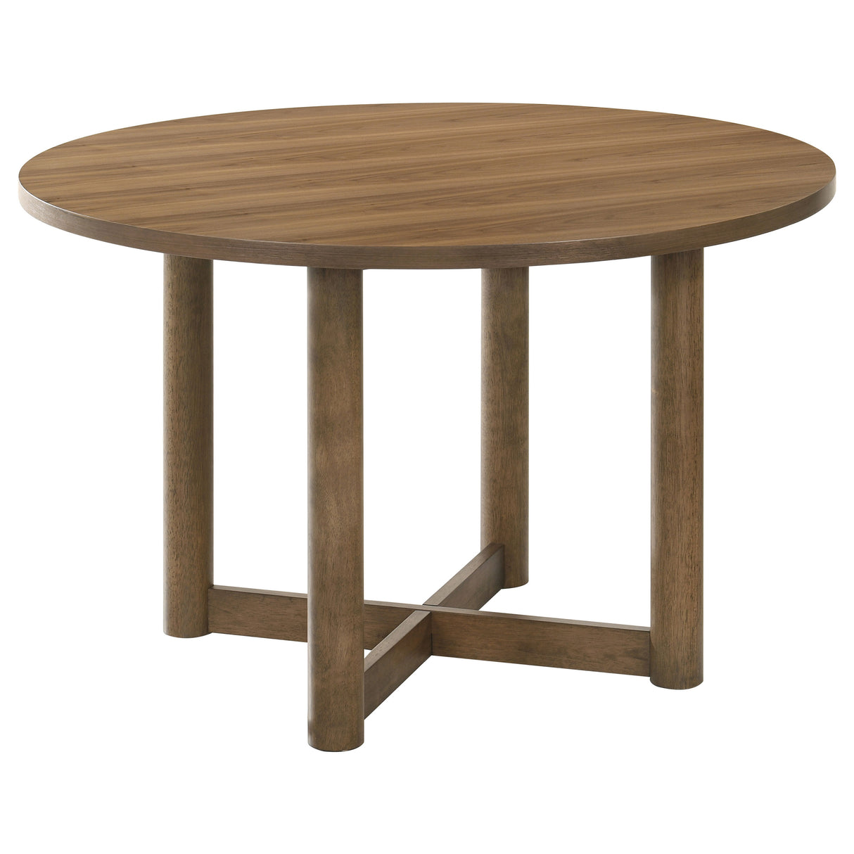 Furniture City Houma - Coaster - Crestmore 46-inch Round Wood Dining Table Walnut - 108570