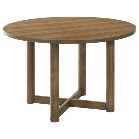 Furniture City Houma - Coaster - Crestmore 46-inch Round Wood Dining Table Walnut - 108570