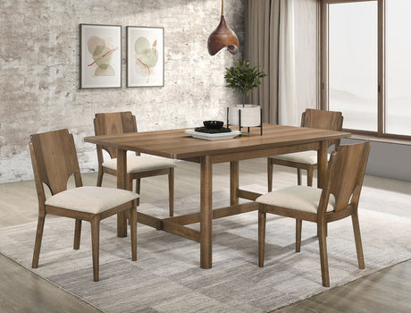 Furniture City Houma - Coaster - Crestmore 5-piece Rectangular Dining Table Set Walnut - 108571-S5
