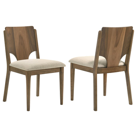Furniture City Houma - Coaster - Crestmore Dining Chair Upholstered Seat Walnut (Set of 2) - 108572