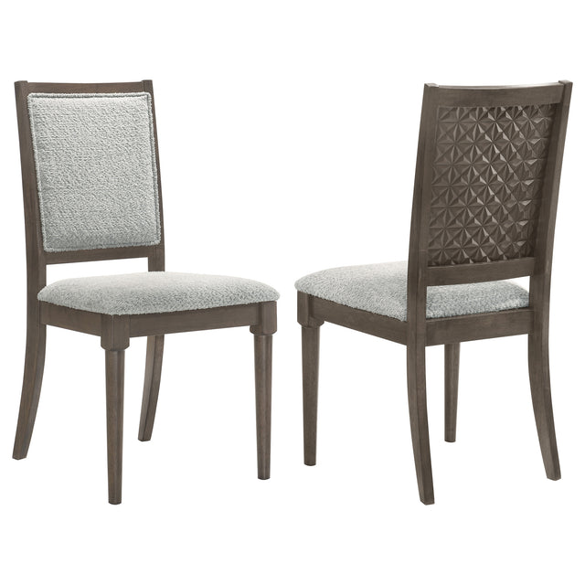 Furniture City Houma - Coaster - Onslow Upholstered Dining Side Chair Dark Brown (Set of 2) - 108622
