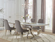 Furniture City Houma - Coaster - Antoine 5-piece Rectangular Glass Top Dining Table Set Grey - 108811-S5G