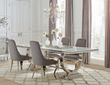 Furniture City Houma - Coaster - Antoine 5-piece Rectangular Glass Top Dining Table Set Grey - 108811-S5G