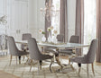 Furniture City Houma - Coaster - Antoine 7-piece Rectangular Glass Top Dining Table Set Grey - 108811-S7G
