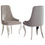 Furniture City Houma - Coaster - Antoine Velvet Upholstered Dining Side Chair Grey (Set of 2) - 108812