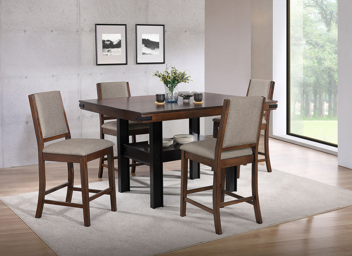 Furniture City Houma - Coaster - Patterson 5-piece Counter Height Dining Set Mango Oak  - 108888-S5