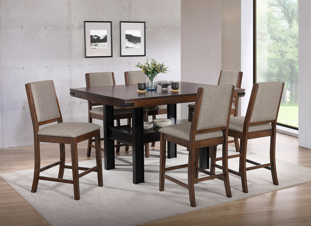 Furniture City Houma - Coaster - Patterson 7-piece Counter Height Dining Set Mango Oak  - 108888-S7