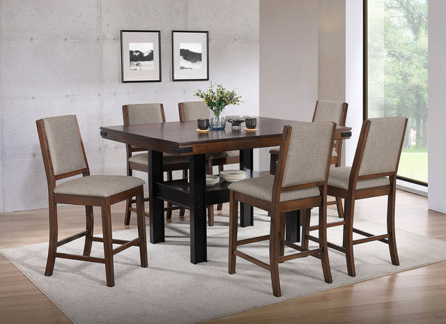 Furniture City Houma - Coaster - Patterson 7-piece Counter Height Dining Set Mango Oak  - 108888-S7