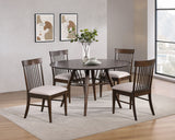 Furniture City Houma - Coaster - Everton 5-piece Round 53-inch Dining Table Set Dark Walnut - 108891-S5