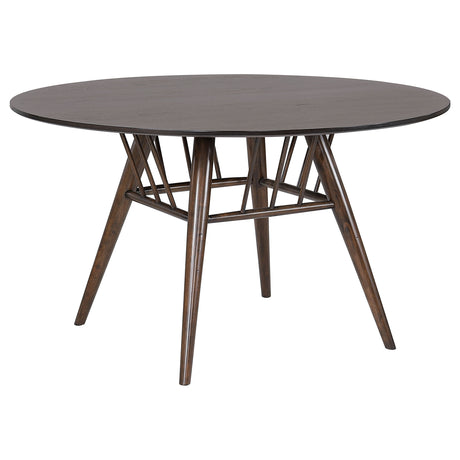 Furniture City Houma - Coaster - Everton Round 53-inch Wood Dining Table Dark Walnut - 108891