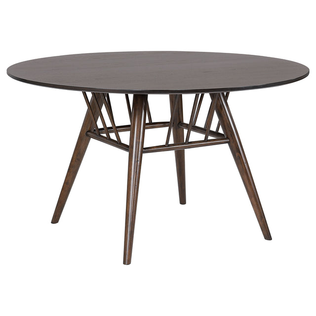 Furniture City Houma - Coaster - Everton Round 53-inch Wood Dining Table Dark Walnut - 108891