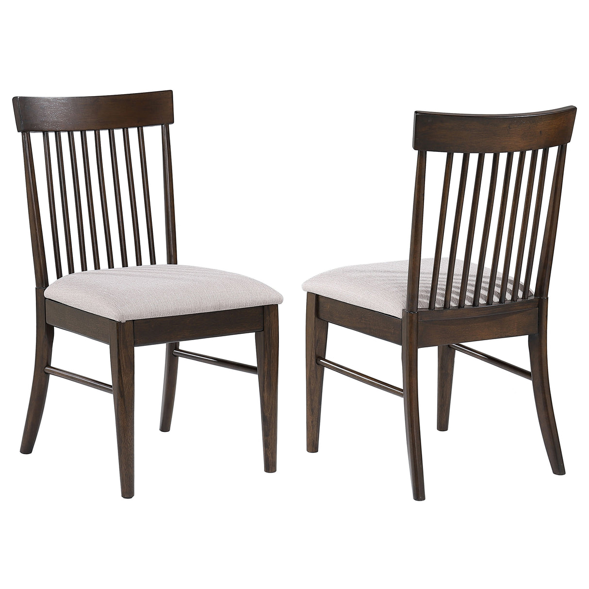 Furniture City Houma - Coaster - Everton Wood Dining Side Chair Dark Walnut (Set of 2) - 108892