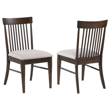 Furniture City Houma - Coaster - Everton Wood Dining Side Chair Dark Walnut (Set of 2) - 108892