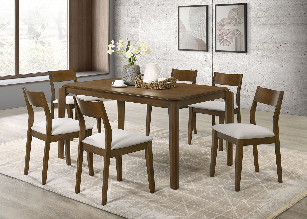 Furniture City Houma - Coaster - Almonte 7-piece 59-inch Rectangular Dining Set Dark Brown - 108921-S7
