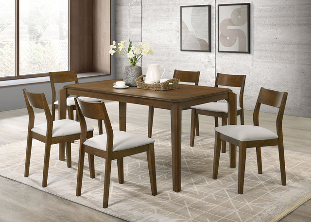 Furniture City Houma - Coaster - Almonte 7-piece 59-inch Rectangular Dining Set Dark Brown - 108921-S7