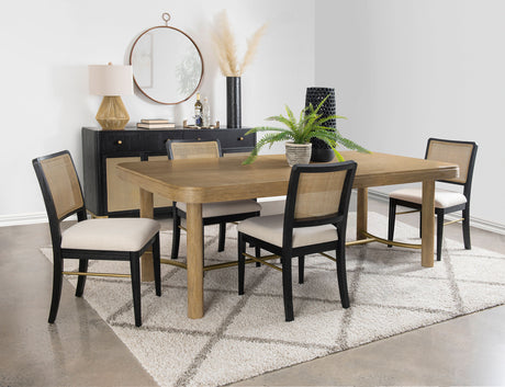 Furniture City Houma - Coaster - Arini 5-piece Extension Leaf Dining Table Set Black - 108931-S5B