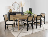 Furniture City Houma - Coaster - Arini 7-piece Extension Leaf Dining Table Set Black - 108931-S7B