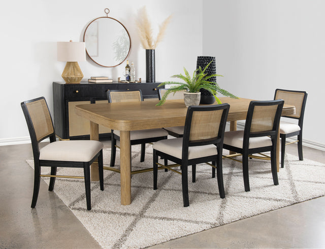 Furniture City Houma - Coaster - Arini 7-piece Extension Leaf Dining Table Set Black - 108931-S7B