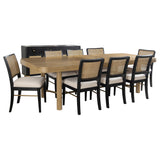 Furniture City Houma - Coaster - Arini 9-piece Extension Leaf Dining Table Set Black - 108931-S9B