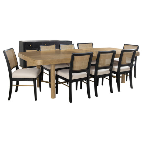 Furniture City Houma - Coaster - Arini 9-piece Extension Leaf Dining Table Set Black - 108931-S9B