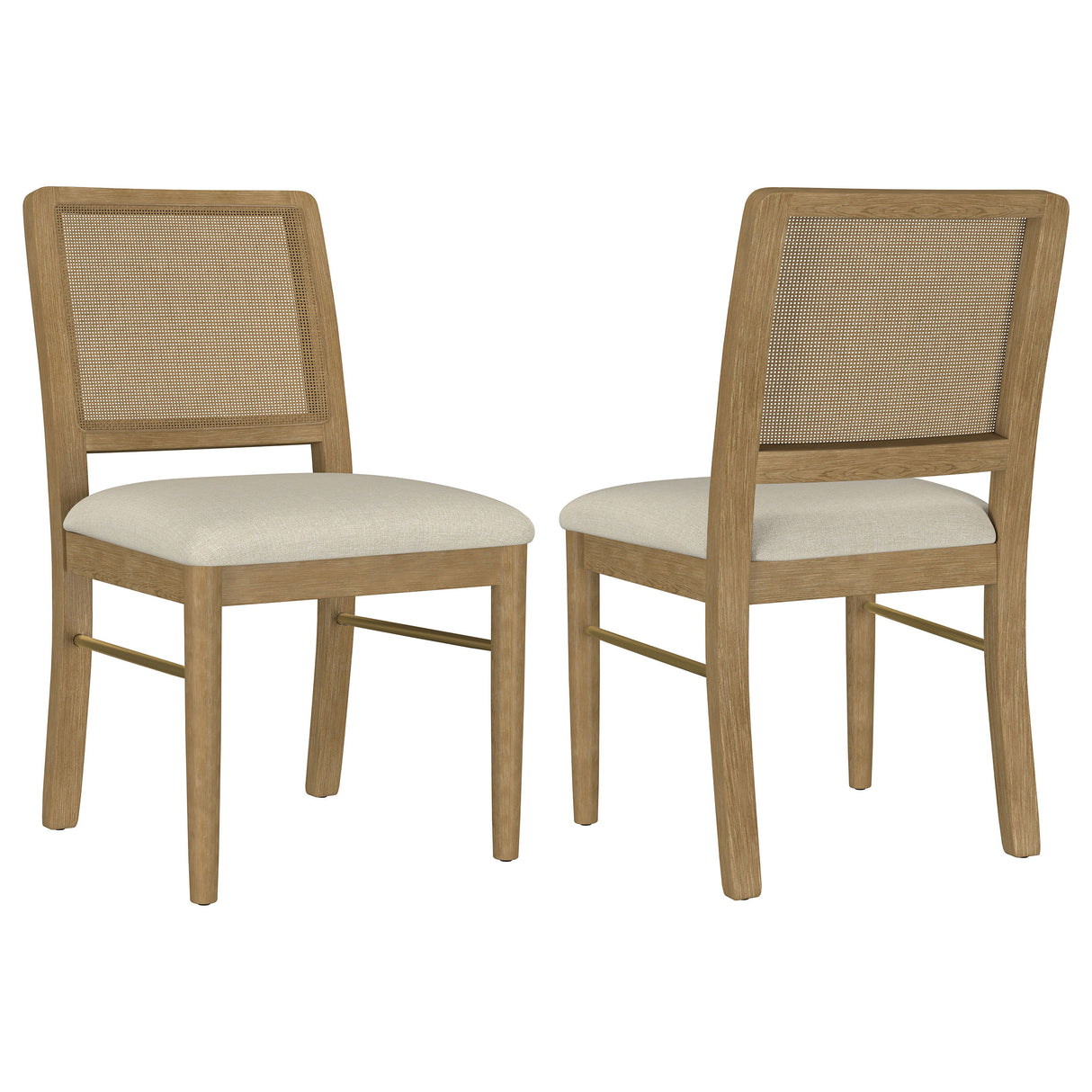 Furniture City Houma - Coaster - Arini Rattan Cane Dining Side Chair Sand Wash (Set of 2) - 108932SWD