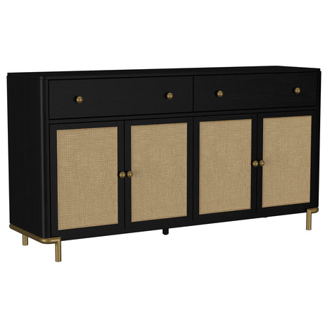 Furniture City Houma - Coaster - Arini 2-drawer Cane Door Dining Sideboard Server Black - 108935BLK