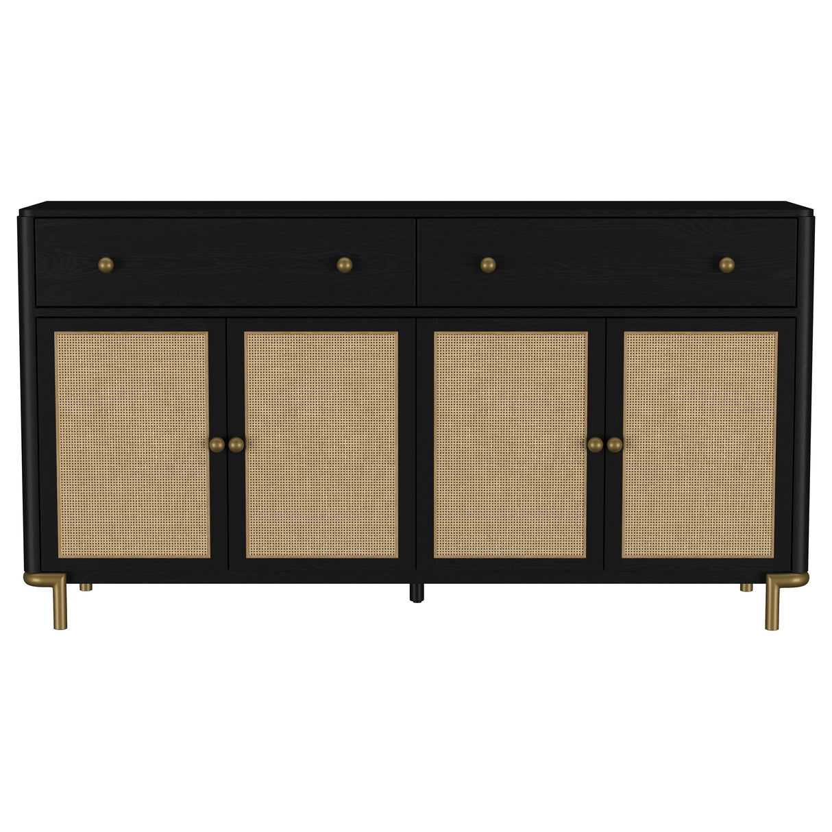 Arini 2-drawer Cane Door Dining Sideboard Server Black