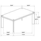 Bruner 7-piece 72-inch Rectangular Dining Set Natural Brown