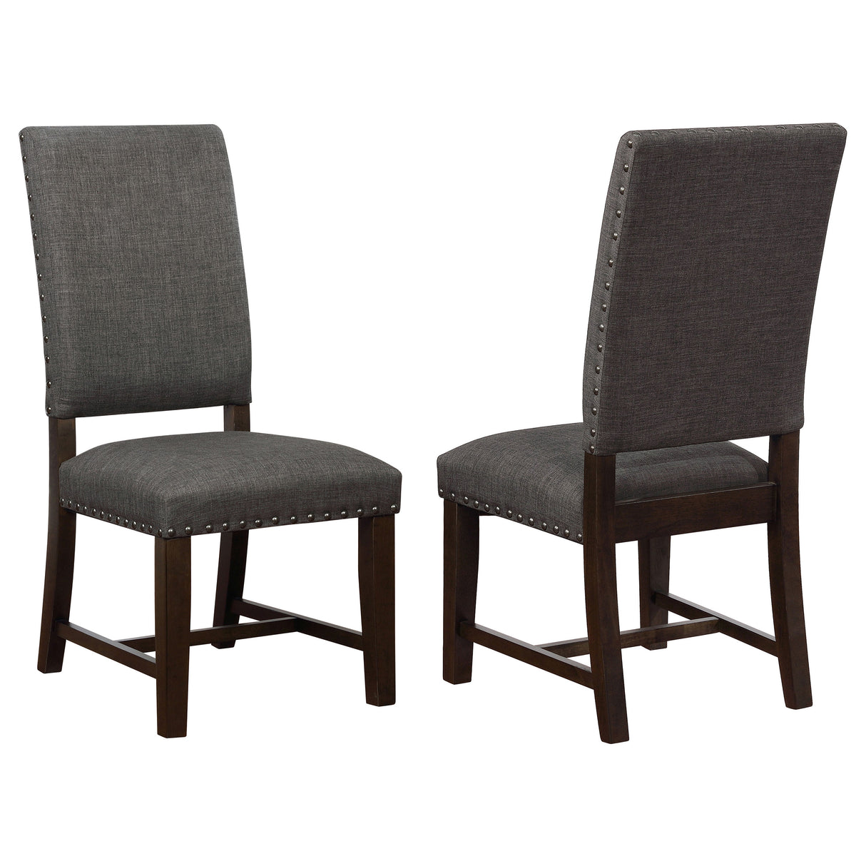 Furniture City Houma - Coaster - Twain Upholstered Dining Side Chair Warm Grey (Set of 2) - 109142