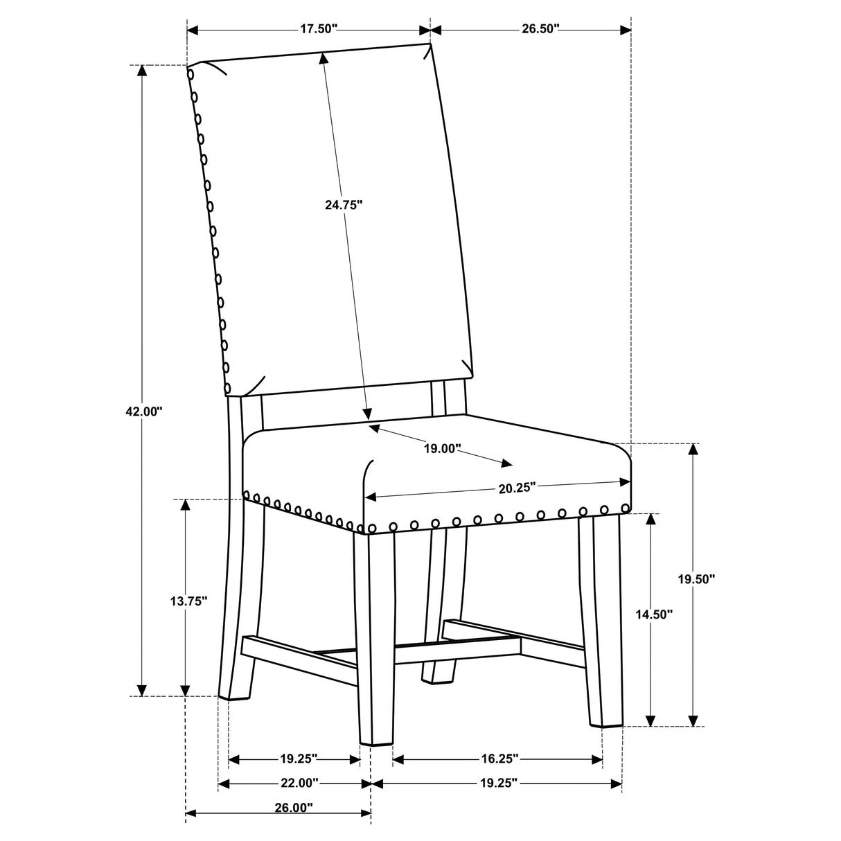 Twain Upholstered Dining Side Chair Warm Grey (Set of 2)