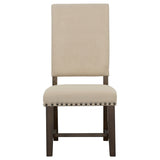 Twain Upholstered Dining Side Chair Beige (Set of 2)