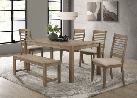 Furniture City Houma - Coaster - Scottsdale 6-piece Rectangular Dining Set Brown Washed  - 109181-S6