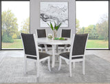 Furniture City Houma - Coaster - Judd 5-piece 54-inch Round Wood Dining Table Set Pearl White - 109330-S5