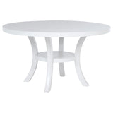 Furniture City Houma - Coaster - Judd 54-inch Round Dining Wood Table with Shelf Pearl White - 109330