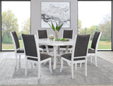 Judd 54-inch Round Dining Wood Table with Shelf Pearl White