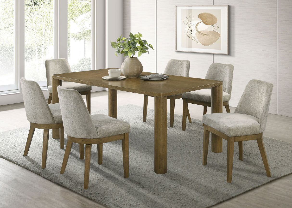 Furniture City Houma - Coaster - Castlewood 7-piece 71-inch Rectangular Dining Set Brown Oak - 109351-S7
