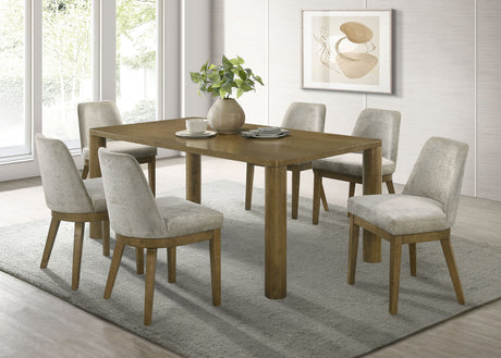 Furniture City Houma - Coaster - Castlewood 7-piece 71-inch Rectangular Dining Set Brown Oak - 109351-S7