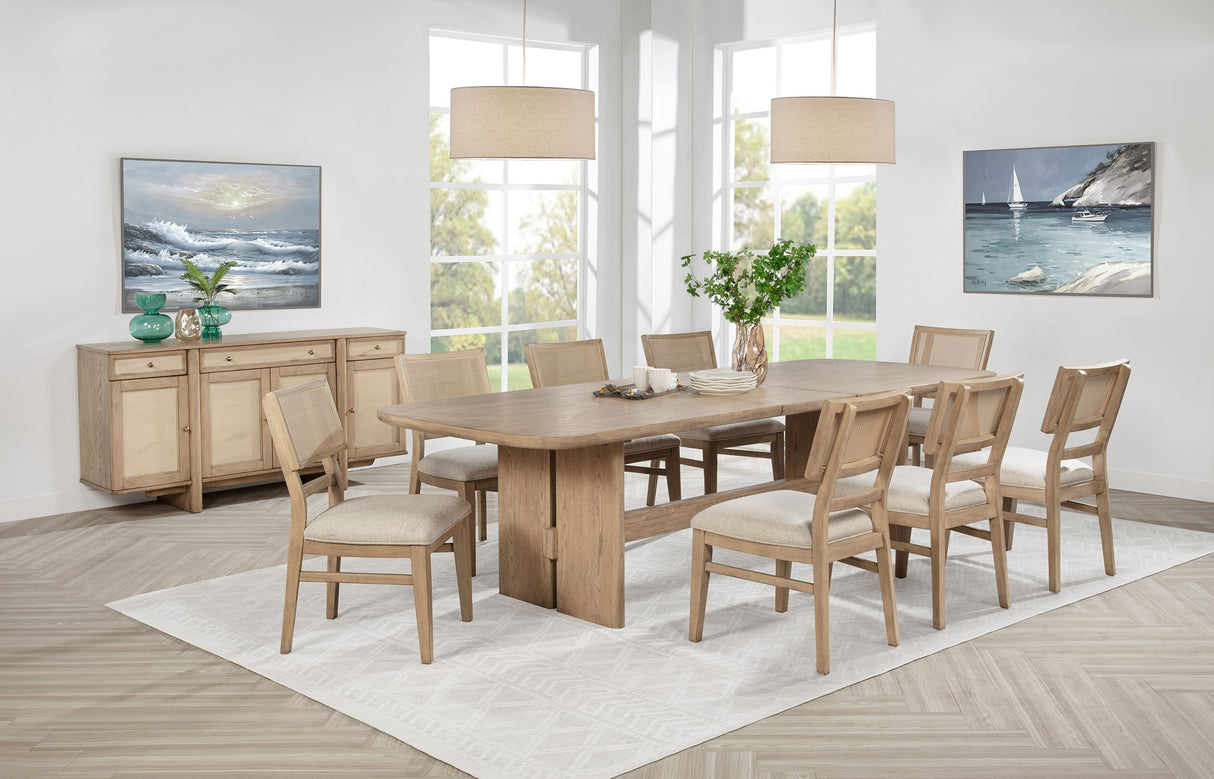 Furniture City Houma - Coaster - Kailani 10-piece Wood Dining Set with Sideboard Beige Oak - 109381-S10