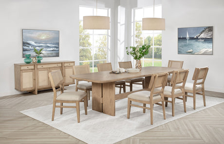 Furniture City Houma - Coaster - Kailani 10-piece Wood Dining Set with Sideboard Beige Oak - 109381-S10
