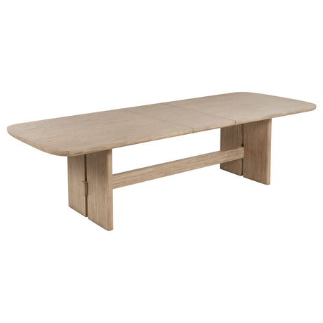 Furniture City Houma - Coaster - Kailani 110-inch Rectangular Wood Dining Table Beige Oak - 109381